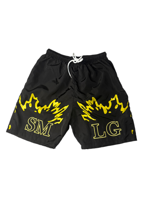 BLACK & YELLOW SMLG SHORTS